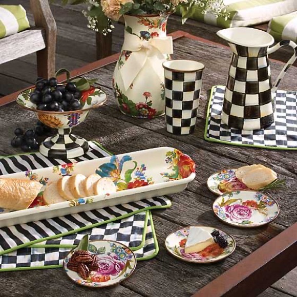 Mackenzie-Childs Courtly Check & Stripe Reversible Placemats Set of 4 - Picture 8 of 11